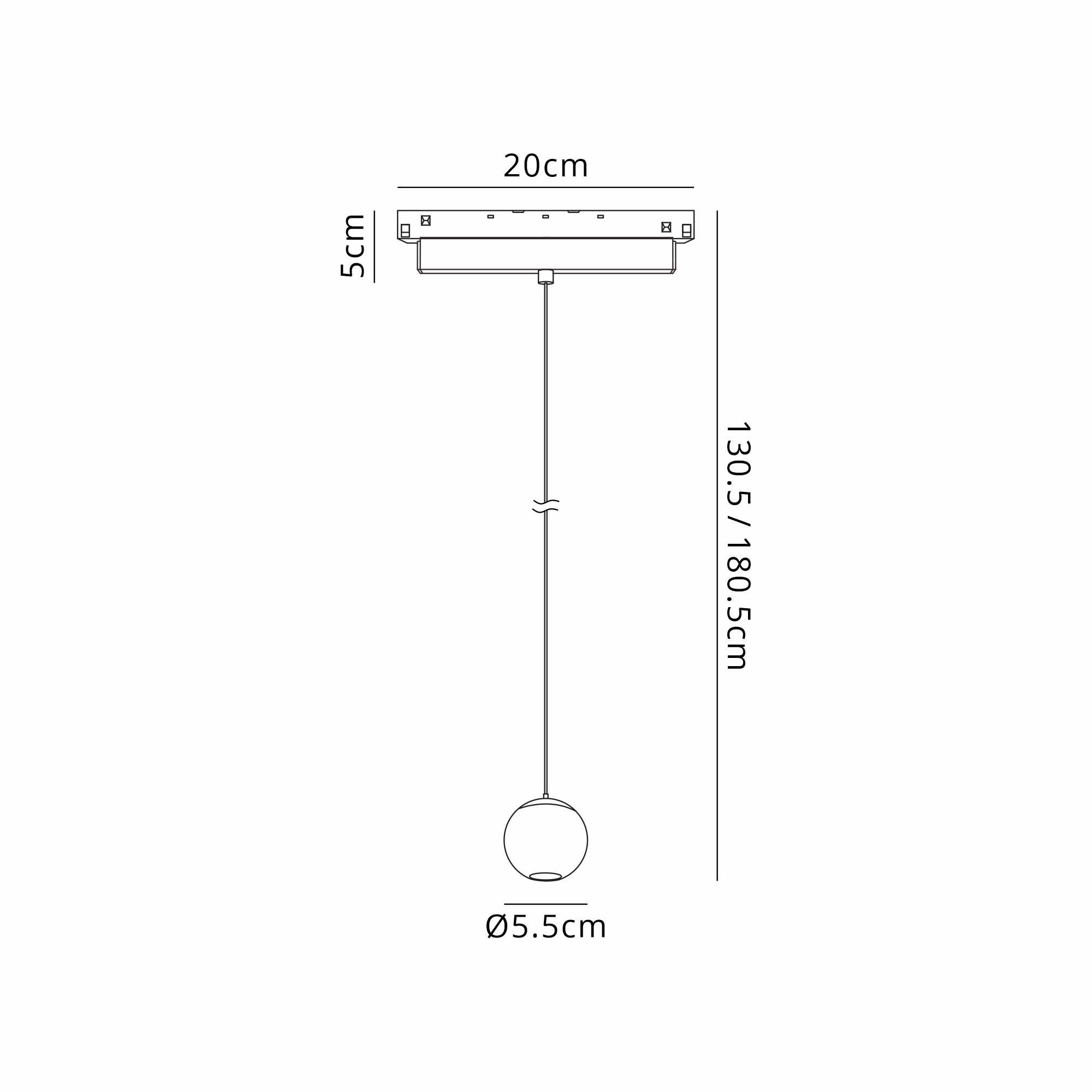 M8344  Magneto Track Ball Pendant Triac Dimmable, 7W LED, 3000K, 560lm, Black,